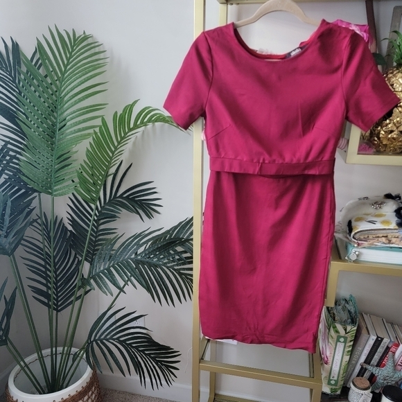 Lulu's Burgundy Wine Red Two Piece Skirt Set - Women's Size Large - Picture 3 of 14